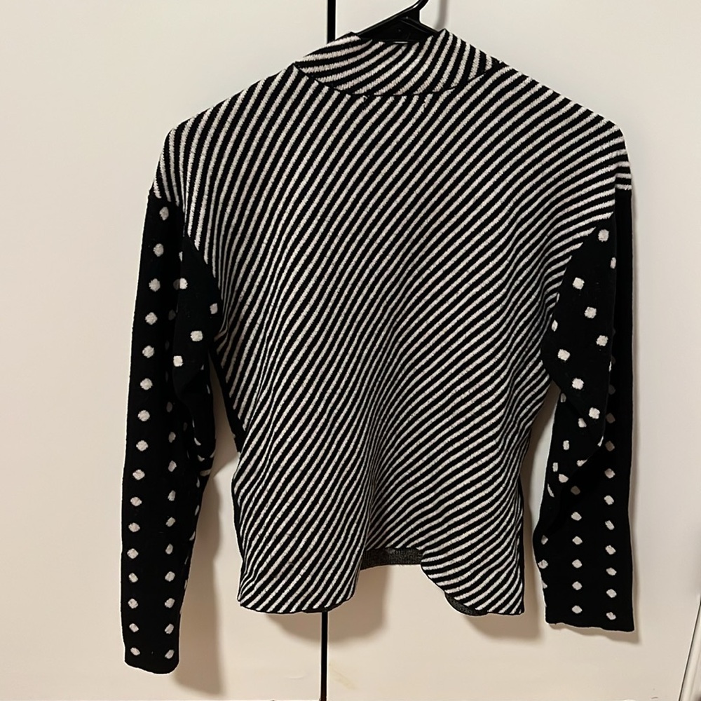 Anthropology striped and polka dot sweater. Black and white